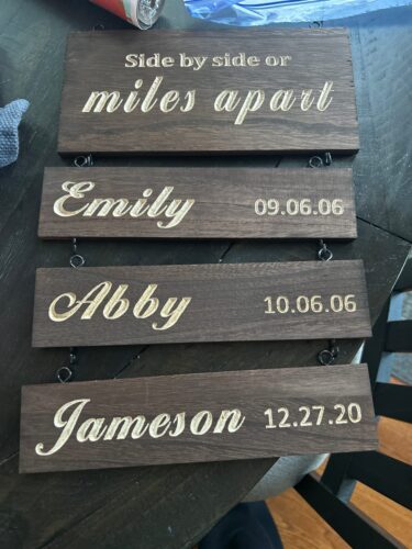 Custom Name Slat (Engraving) - Add On For Existing Sign photo review